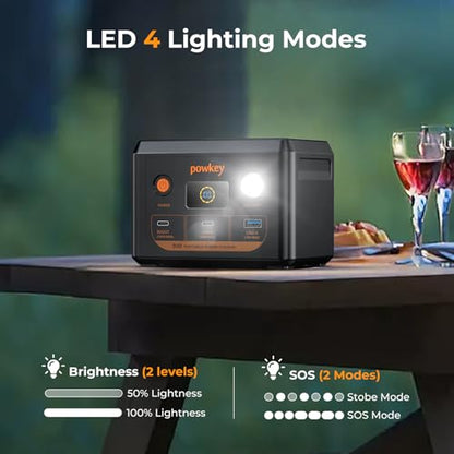 powkey 100W PD Laptop Rechargeable Power Station with USB-C Cable - color: Black Orange