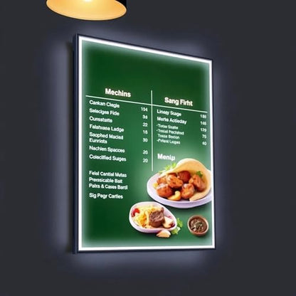 Ultra Slim LED Menu Board – 50x70cm | Backlit Sign for Restaurants