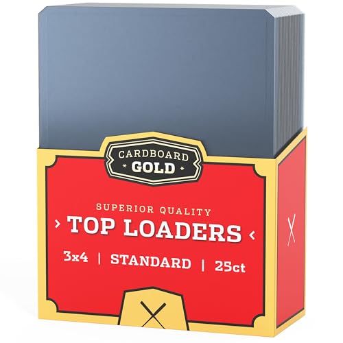 Cardboard Gold 35pt Top Loaders for Cards - 25 Count 3x4 Hard Sleeves - size: 25 Toploaders.