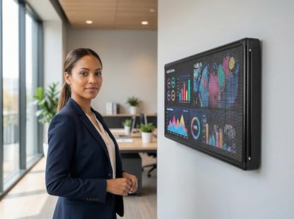 P6 Programmable LED Sign 40"x18" Outdoor Digital Display Board with Custom Scrolling Text,Electronic Message Board for Business Advertising, Waterproof Marquee Ticker