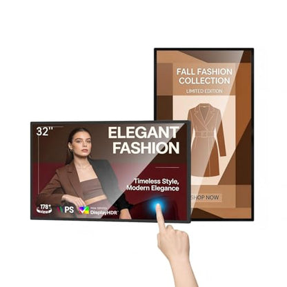 32 inch Wall Mount Digital Signage, FHD Touchscreen 32" Monitor Android 14 - size: 32 INCH