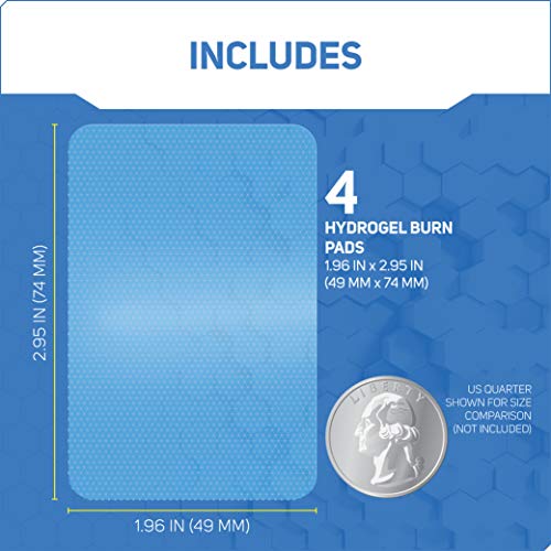 Care Science Hydrogel Burn Dressing, Sterile Pads for Burn Relief, 4 Count