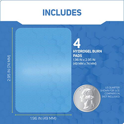 Care Science Hydrogel Burn Dressing, Sterile Pads for Burn Relief, 4 Count