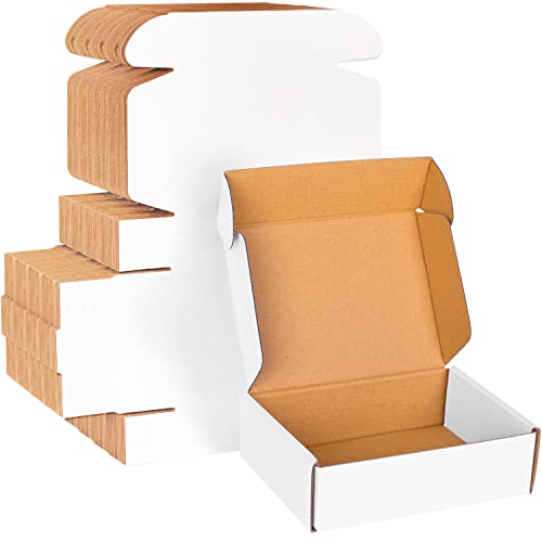 7x5x2 White Cardboard Boxes - 30 Pack Small Shipping Boxes for Business Mailing, Corrugated Packaging - color: White, size: 7 x 5 x 2