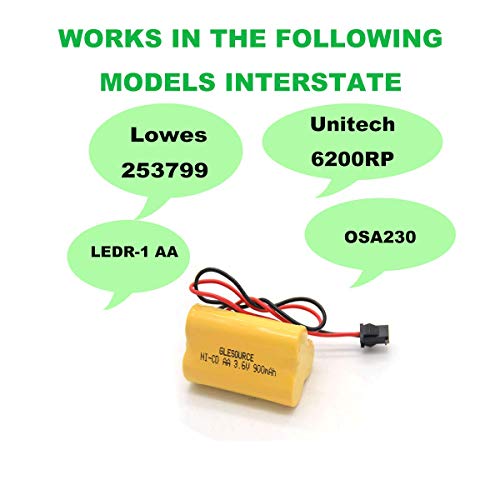 3.6V 900mAh Emergency/Exit Light ELB-B001 Battery Compatible for Lithonia ELB B001 ELBB001 Lithonia EU2C M6 LED Emergency Light Interstate ANIC1566 Unitech 0253799(10 Pack) - size: 10PCS 3.6V 900mAh battery