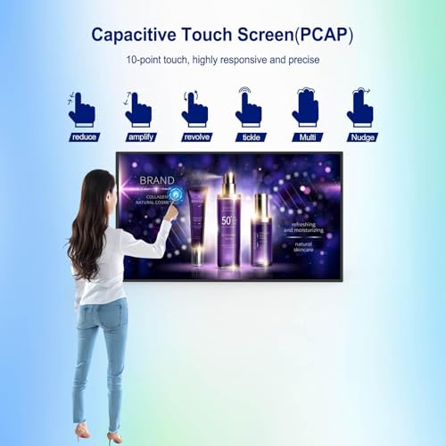 32inch Wall Mount Digital Signage, 2K UHD Touchscreen IPS Digital Display, 500nits High Brightness Monitor, CMS/U-Disk Plug&Play, 24/7 Operation, Smart Split Screen, Android 11 OS Advertising Display - size: 32" 2K 500nits Touchscreen