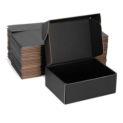 9x6x4 Black Shipping Boxes for Small Business, Packing, 25 Pack - color: Black, size: 9x6x4 inch