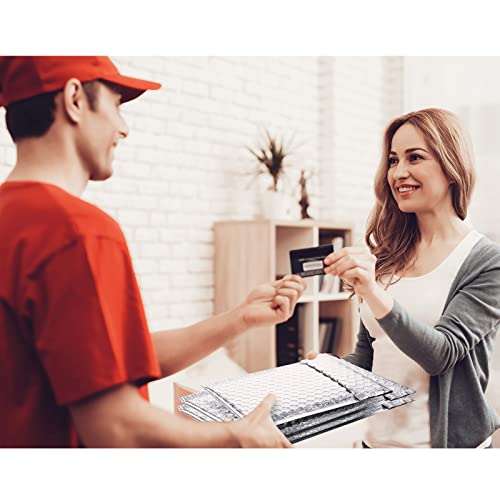 Outus 50 Pcs Bubble Mailers 3 Sizes, Bubble Shipping Envelopes, Silver - color: Silver