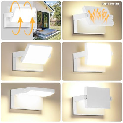 3Pack Outdoor LED Wall Light 40W White Flood Lights 350°Rotation - color: 3/40w/3000k/White