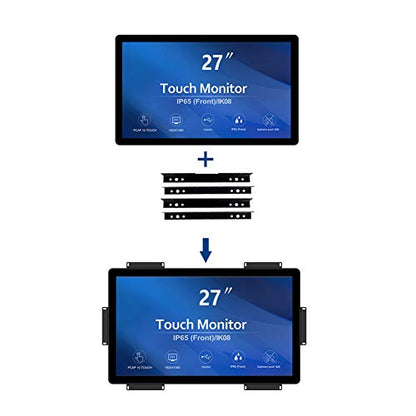 GreenTouch 27 inch 10 Points PCAP Open Frame Touch Screen LCD Display Monitors HDMI+VGA+DVI 1920x1080 Black - size: 27 IN