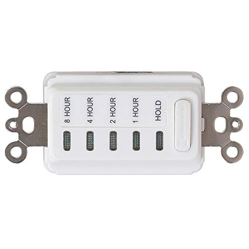 Intermatic EI220W 1/2/4/8 Hour SPST 1800-Watt In-Wall Countdown Timer, White