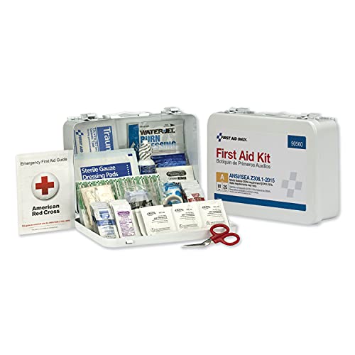 First Aid Only 90560 Bulk ANSI A 25-Person Emergency First Aid Kit for Office, Home, and Construction, 89 Pieces