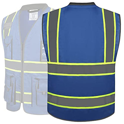 JKSafety Reflective Safety Vest for Men Cushioned Collar JK89 Blue M - color: Bluet1s1, size: Medium