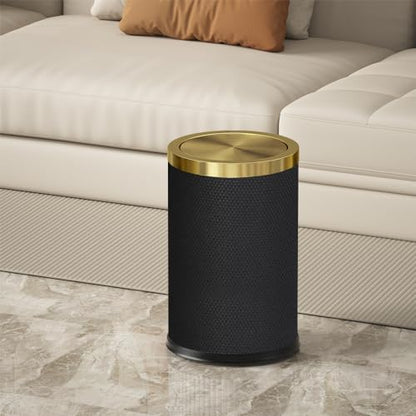 2.4 Gallon Bathroom Trash Can with Lid, Checked Black - color: 9L-Checked Black
