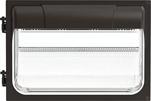 Lithonia Lighting 13" LED Wall Pack Outdoor Light Fixture, Building Wall Light, Adjustable Lumens, 5000K Daylight, MVOLT 120-277V, IP65, Glass Lens, Bronze (TWX2 LED ALO 50K MVOLT DDBTXD) - color: Adjustable Lumens | 5000K Daylight, size: 9" H x 14" W x 4