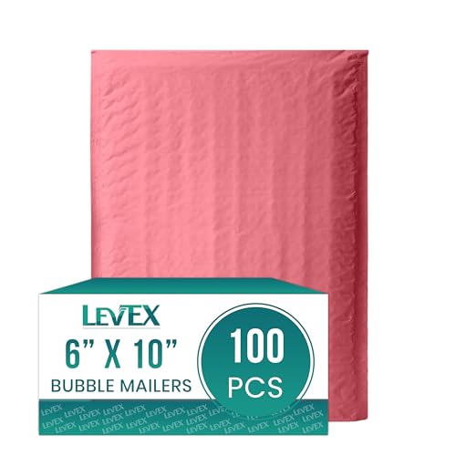 Levex - #0 6" x 10" [100 Pack] Pink Poly Bubble Mailers, Padded Envelope Mailers, Packing Envelope & Mailing Bags for Shipping - color: Pink, size: #0 - (6" x 10")