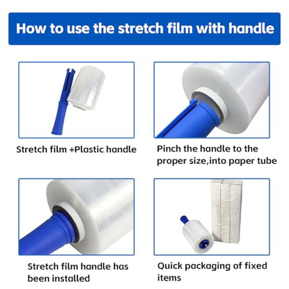 Plastic Wrap 5.11"×1000' Stretch Wrap Roll for Moving Shipping Wrap - size: 2ROLL