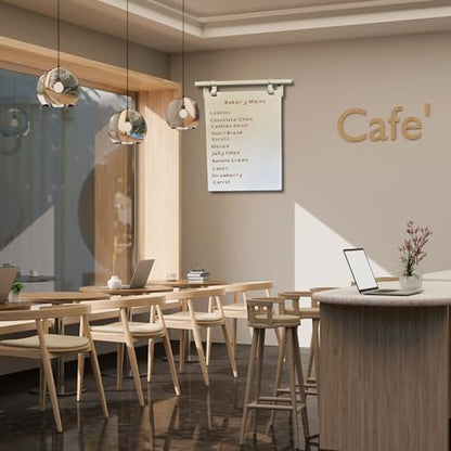 Hanging Menu Contemporary Style Chalkboard Sign, Metal Menu Display 22x28 Magnetic Surface Cafe Bar Sign for Business Price Menu (White) - color: White Frame/White Board