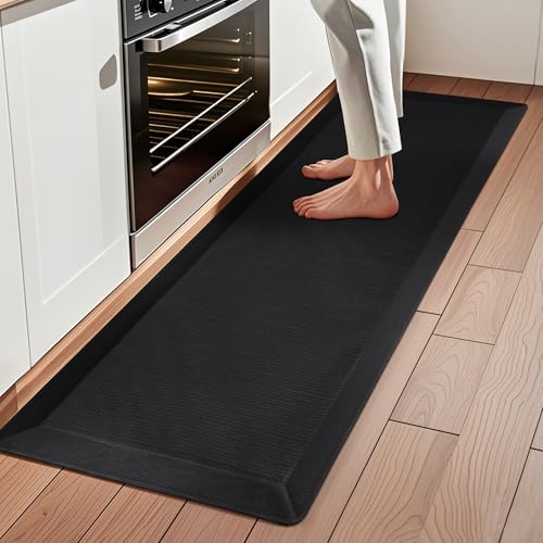 Tyrot Extra Thick Anti Fatigue Mat for Kitchen Floor, 20x48, Black - color: Black, size: 48"L x 20"W x 0.9"Th