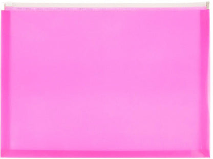 JAM PAPER Plastic Envelopes with Zip Closure - Letter Booklet - 9 3/4 x 13 - Hot Pink - 3/Pack - color: Pink, size: Letter Size - 3 Pack