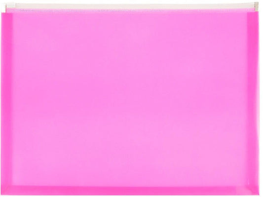 JAM PAPER Plastic Envelopes with Zip Closure - Letter Booklet - 9 3/4 x 13 - Hot Pink - 3/Pack - color: Pink, size: Letter Size - 3 Pack