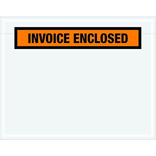 Tape Logic TLPL23 "Invoice Enclosed" Envelopes, Panel Face, 7" x 5 1/2", Orange (Pack of 1000)