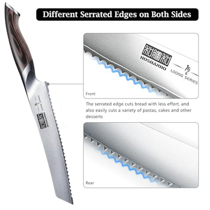 HOSHANHO Bread Knife 8 inch, Ultra Sharp Japanese Serrated Bread Knife - size: 8"