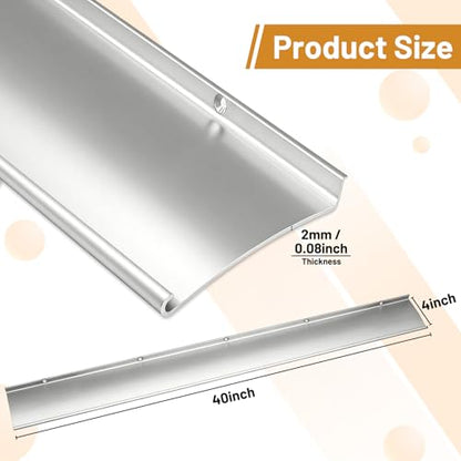 4" Extra-Wide Door Rain Drip Guard, 40" L Heavy Duty Aluminum Window Rain Diverter, Door Rain Deflector with Pre Drilled Holes and Expansion Screws (Silver, 2pcs) - color: Silver