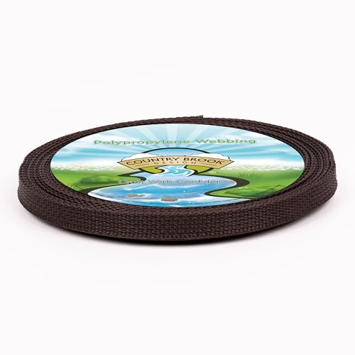 Country Brook Design - 1/2 Inch Polypropylene (Polypro) Webbing - color: Brown, size: 10 Yards (Pack of 1)