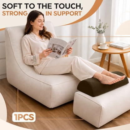 Recliner Foot Pillow, High-Resilience Foam Half-Moon Pillow for Sleeping - color: Brown