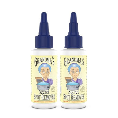 Grandma's Secret Spot Remover for Clothes - Chlorine, Bleach and Toxin-Free - Fabric Stain Remover Removes Oil, Paint, Blood and Pet Stains – 2 Ounce, Pack of 2 - size: 2.00 Fl Oz (Pack of 2), style: Spot Remover