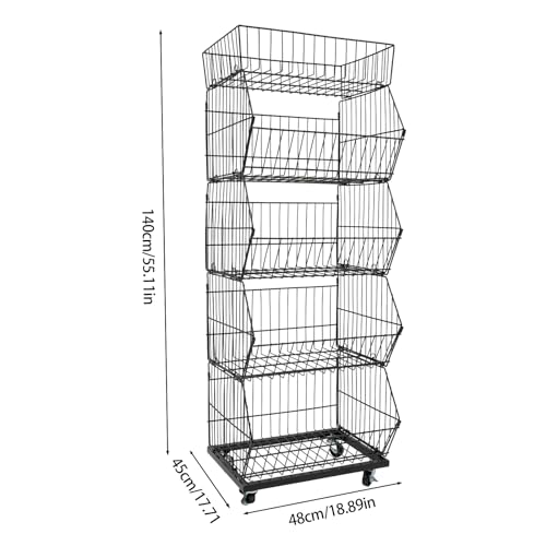 5 Tier Retail Display Rack, Snack Shelf Organizer Stand(18.9" W,Black) - color: Black, size: 18.9" W