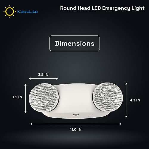 KASTLITE Commercial LED Emergency Light, Round Lens Style, 6-Pack - color: WHITE - ROUND, size: 6 Pack
