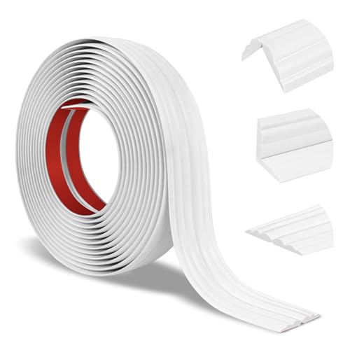 Corner Molding Trim Peel and Stick Wall Corner Protector - color: White, size: 1.6 In x 20 Ft