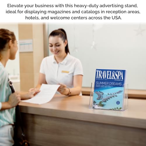 Marketing Holders 12 Pack Brochure Holder for 8.5" Flyers Clear Acrylic Freestanding Tabletop Printed Literature Display for Retail Stores Business Offices and Libraries - size: 8.5"