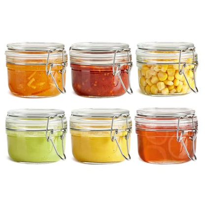 ComSaf Small Mason Glass Jars with Airtight Lids 4 oz 6 Pack Pantry - size: 4 fl oz x 6