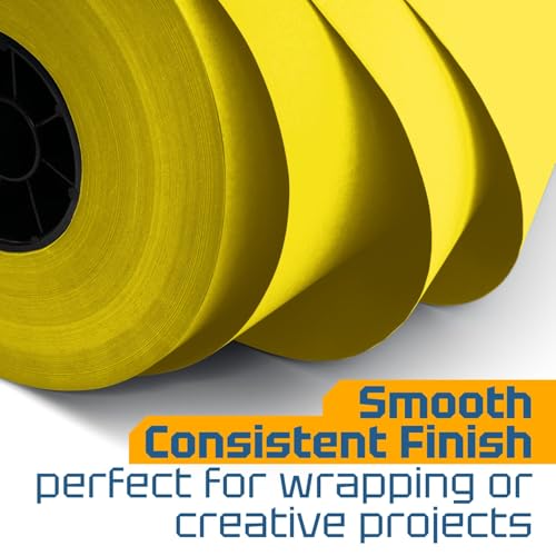 USA Made 18" x 8640" (720 ft) Yellow Kraft Paper Roll, Large Size - color: Yellow, size: 1 Roll