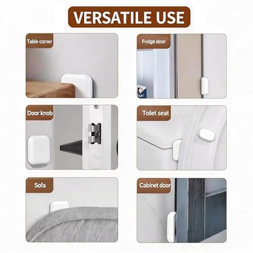 Door Stoppers for Wall, Silicone Door Knob Wall Protector, Square White - size: 6pcs, Square, White
