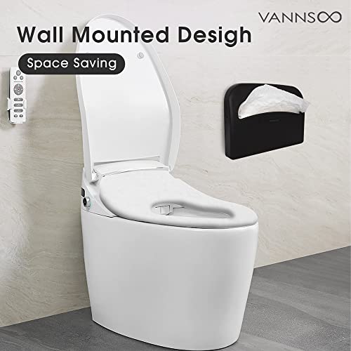 Toilet Seat Cover Dispenser - Stainless Steel Wall Mount (Black) - color: Matte Black