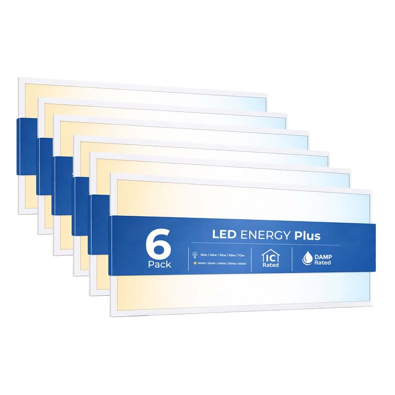 6Pack LED 2x4 Panel Light 72W Dimmable ETL DLC - size: 2x4 6 Pack