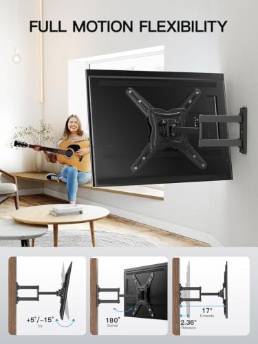 Pipishell Full Motion TV Wall Mount for 26–65 inch TVs up to 80 lbs - size: 26-65 Inch