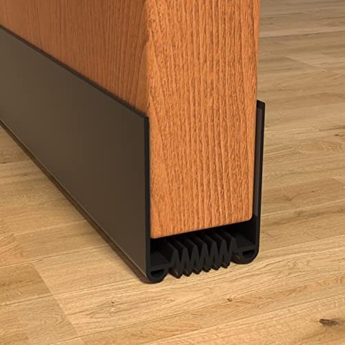 Door Draft Stopper, 36” Length Cuttable Weather Stripping Door Seal, Strong Adhesive Door Sweep for Exterior and Interior Doors (1, Black) - color: Black