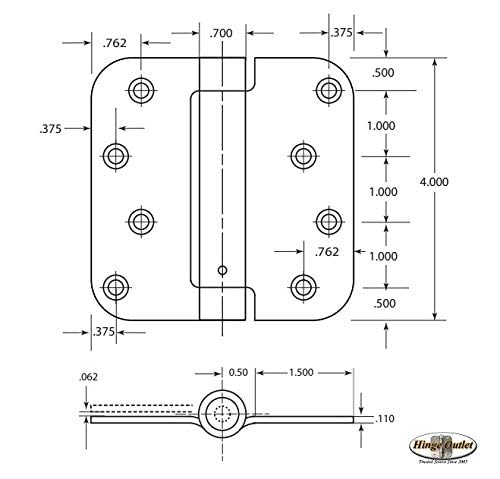Self Closing Spring Door Hinges Stainless Steel 4 Inch - 5/8 Inch 2-Pack - color: Stainless Steel