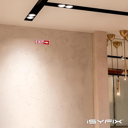 iSYFIX Exit Signs, 12 Pack, 12x4 Inch Directional Arrow Signs - color: Plastic Right, size: 12 Pk 12x4