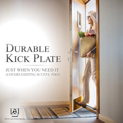 Door Kick Plate, 6x30 in, Shiny Brass, Adhesive - color: Shiny Brass, size: 6x30"