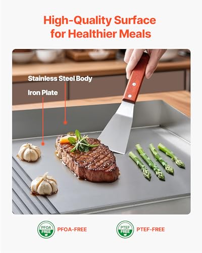VEVOR Commercial Electric Griddle, 30" No Plug, Countertop Flat Top Griddle - size: 29"
