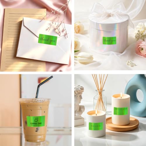 Green Thermal Label 2x1 Inch- Barcode Labels- Holographic Thermal Sticker Labels for Address, Shipping, Compatible with Rollo Label Printer & MUNBYN& Zebra (300 Sheets/Green) - color: Holographic Green, size: 2"x 1"