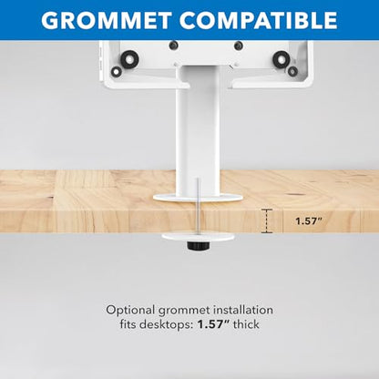 Mount-It! Universal Tablet Countertop Stand, Secure Kiosk Mount, White - color: White