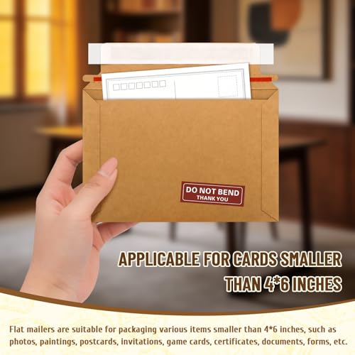 20 Pack 6.5x4.5 Inch Rigid Mailers,Self Seal Rigid Envelopes,Brown - color: Brown, size: 6.5x4.5 Inch