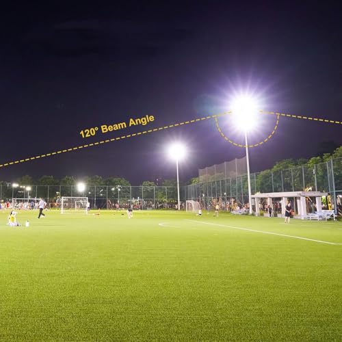 2 Pack 1000W LED Flood Light Outdoor,95000LM 6500K Daylight White Exterior Security FloodLight with Plug, IP66 Waterproof Commercial Lighting for Sports Fields,Parking Lots,Courts,Arena,Stadium - size: 1000w-2pack